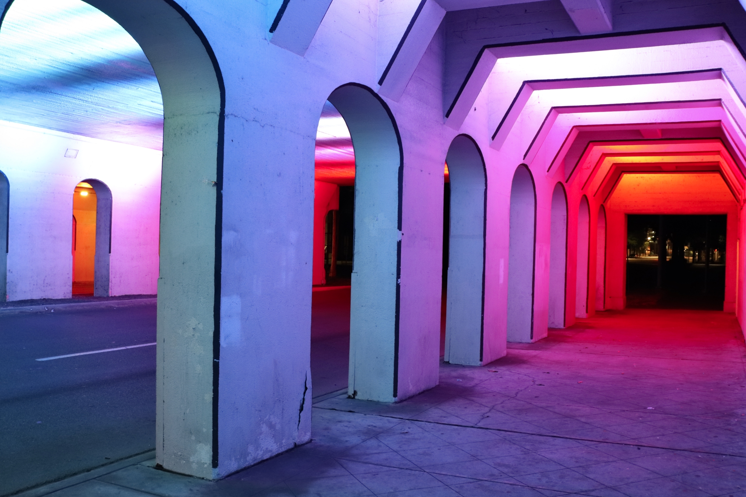 Inside color tunnel