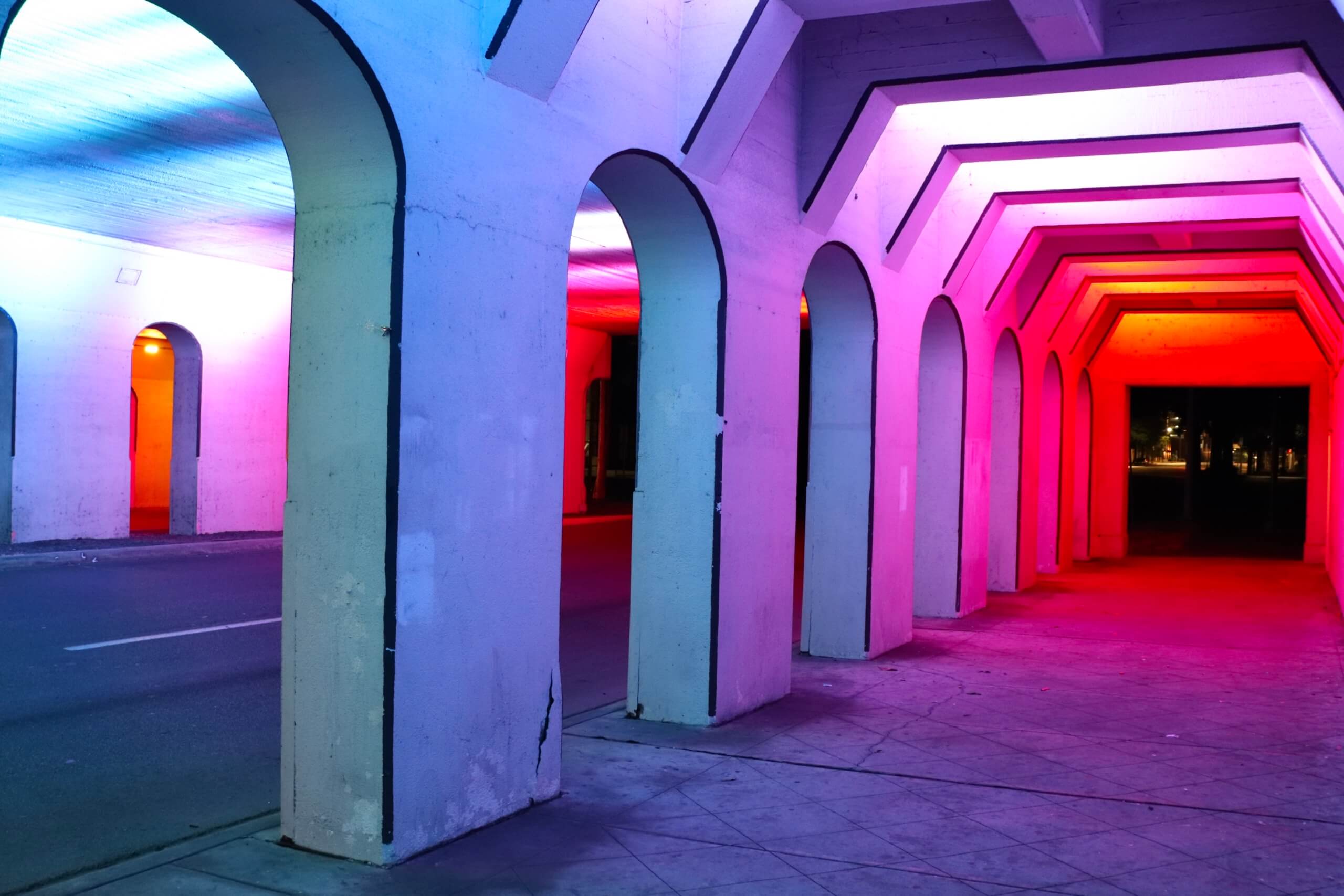 Inside color tunnel